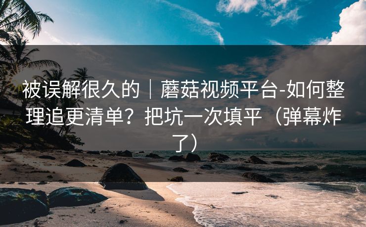 被误解很久的｜蘑菇视频平台-如何整理追更清单？把坑一次填平（弹幕炸了）
