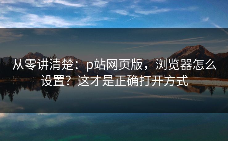 从零讲清楚：p站网页版，浏览器怎么设置？这才是正确打开方式