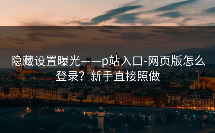 隐藏设置曝光——p站入口-网页版怎么登录？新手直接照做