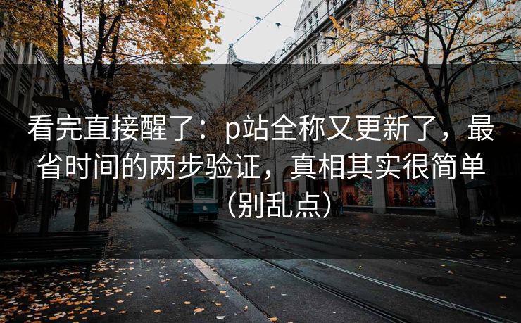 看完直接醒了：p站全称又更新了，最省时间的两步验证，真相其实很简单（别乱点）